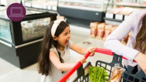child has tantrum in supermarket